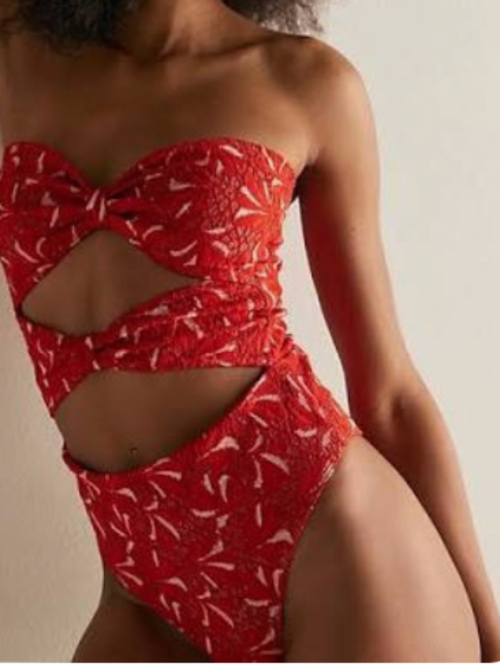 NIGHTCAP x Free People Medium M ferrari red lace bowtie lace bodysuit